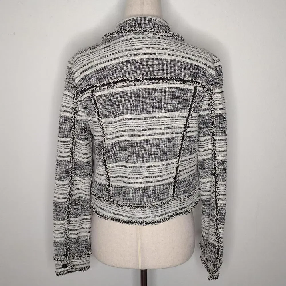NWT 1.State Women's Black/White/Lavender Fields Jacket Size Small